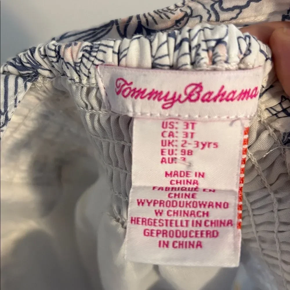 Tommy Bahama Blue and White floral print girls dress size 3T